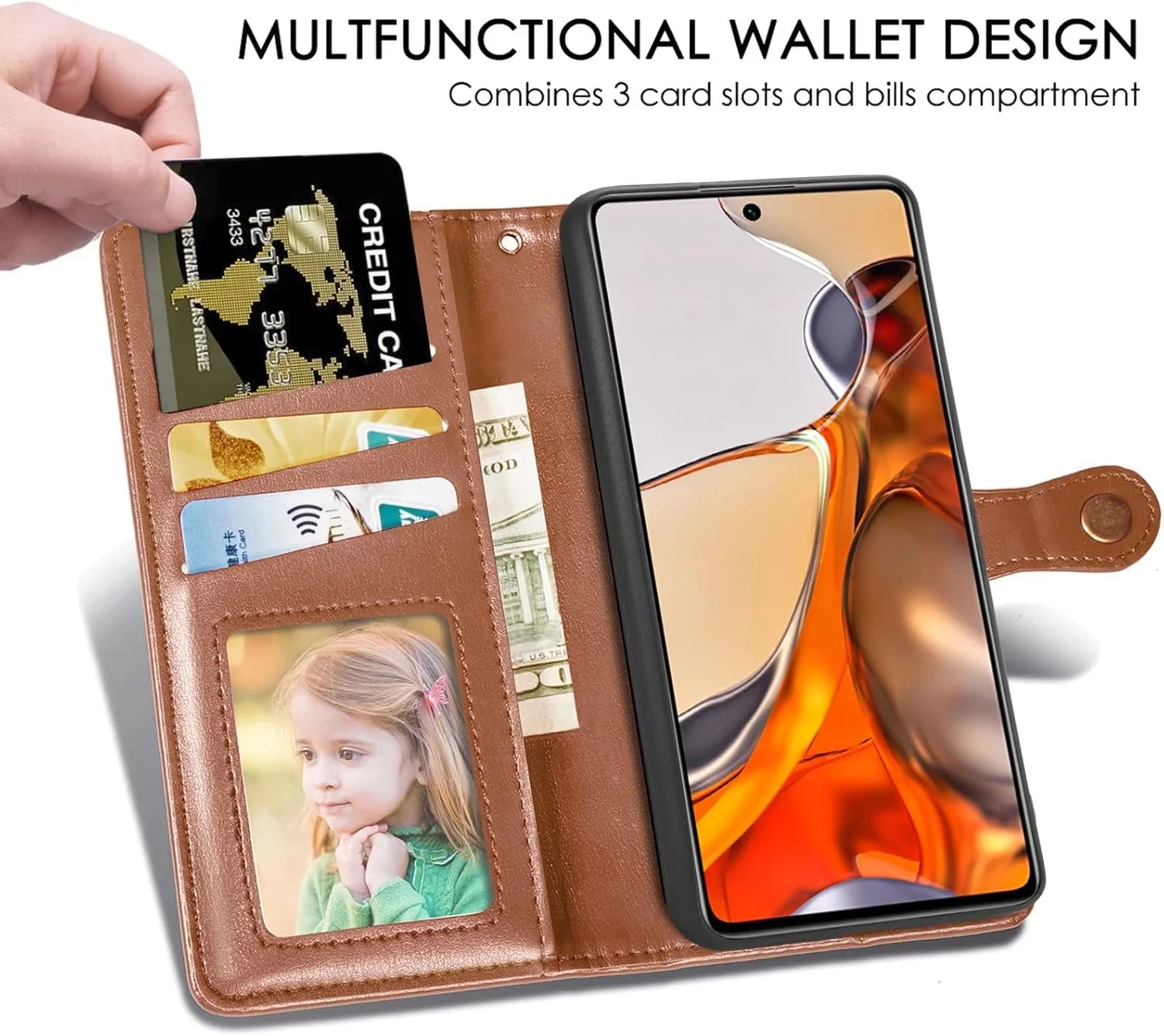 کاور گوشی RanTuo برای نوکیا X100، دارای جای کارت، پایه نگهدارنده، TPU + چرم PU، کاور تاشو برای نوکیا X100 (قهوه ای) کاور گوشی RanTuo برای نوکیا X100، دارای جای کارت، پایه نگهدارنده، TPU + چرم PU، کاور تاشو برای نوکیا X100 (قهوه ای)