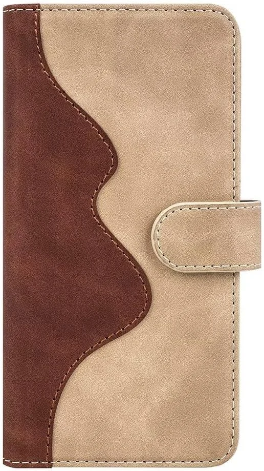 کاور گوشی RanTuo برای نوکیا C210، دارای جای کارت، پایه نگهدارنده، TPU + چرم PU، کاور محافظ تاشو برای نوکیا C210 (زرد)