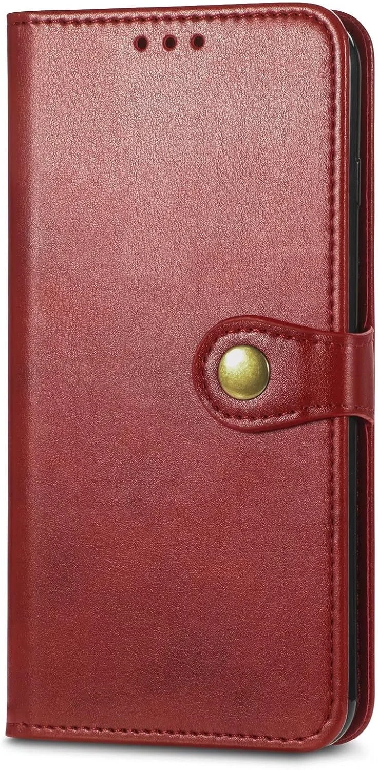 کاور گوشی نوکیا G400، دارای جای کارت، پایه نگهدارنده، TPU + چرم PU، کاور محافظ تاشو برای نوکیا G400 (قرمز)