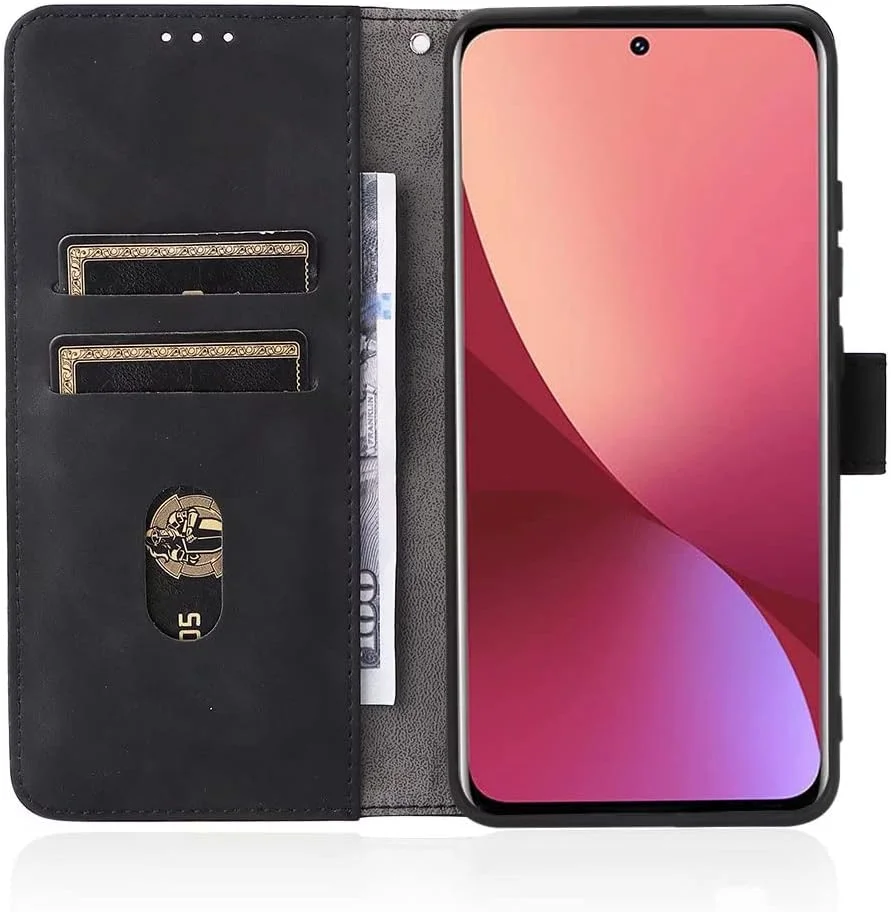 کاور گوشی RanTuo برای نوکیا XR21، دارای جای کارت، پایه نگهدارنده، TPU + چرم PU، کاور تاشو برای نوکیا XR21. (مشکی)