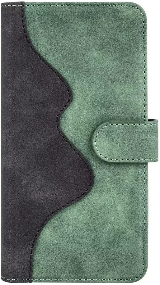 کاور گوشی RanTuo برای نوکیا G310، دارای جای کارت، پایه نگهدارنده، TPU + چرم PU، کاور محافظ تاشو برای نوکیا G310 (سبز)