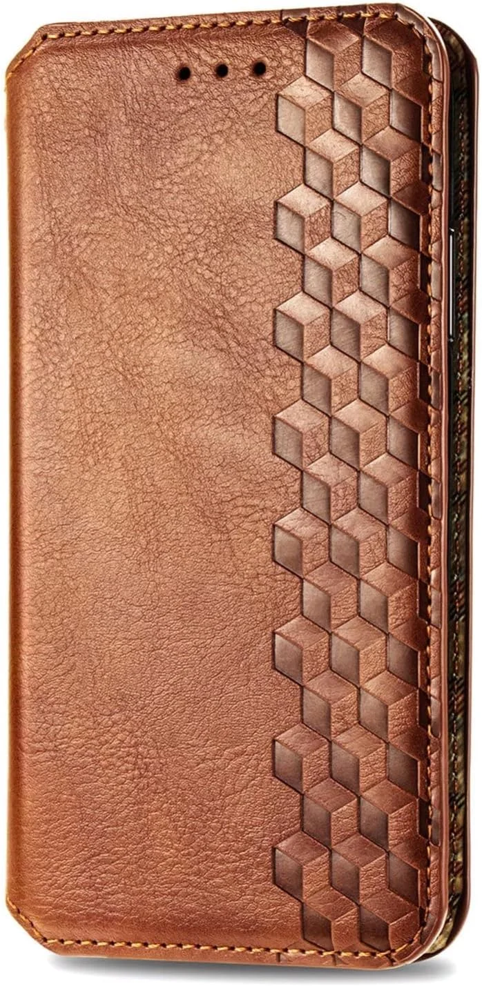 کاور گوشی RanTuo برای نوکیا C12، دارای جای کارت، پایه نگهدارنده، TPU + چرم PU، کاور محافظ تاشو برای نوکیا C12 (قهوه ای)