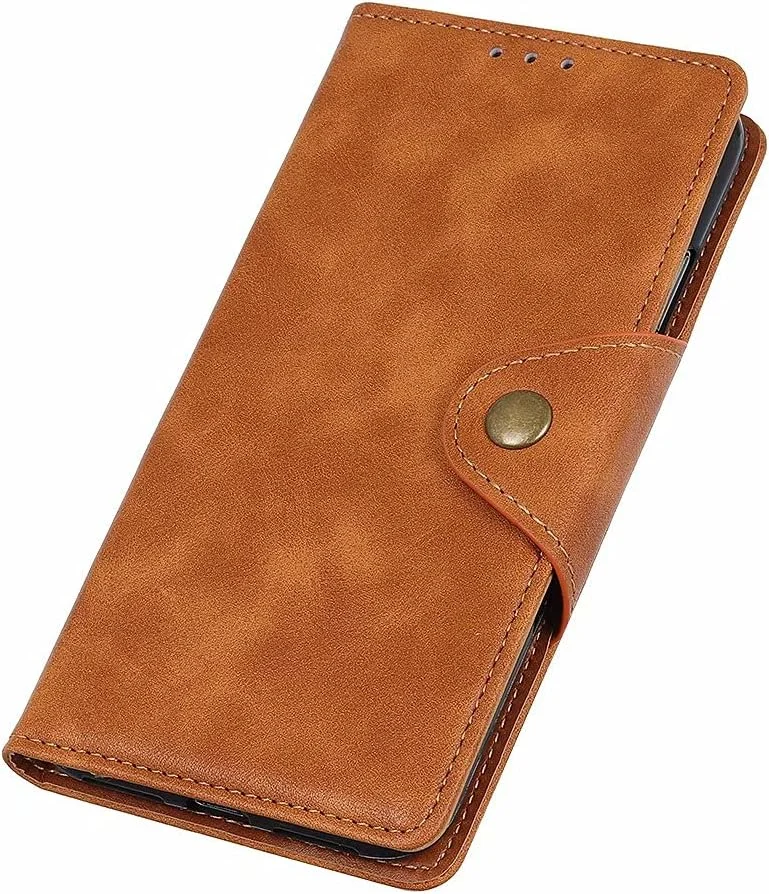 کاور گوشی نوکیا 1.4، دارای جای کارت، پایه نگهدارنده، TPU + چرم PU، کاور تاشو برای نوکیا 1.4 (قهوه ای)