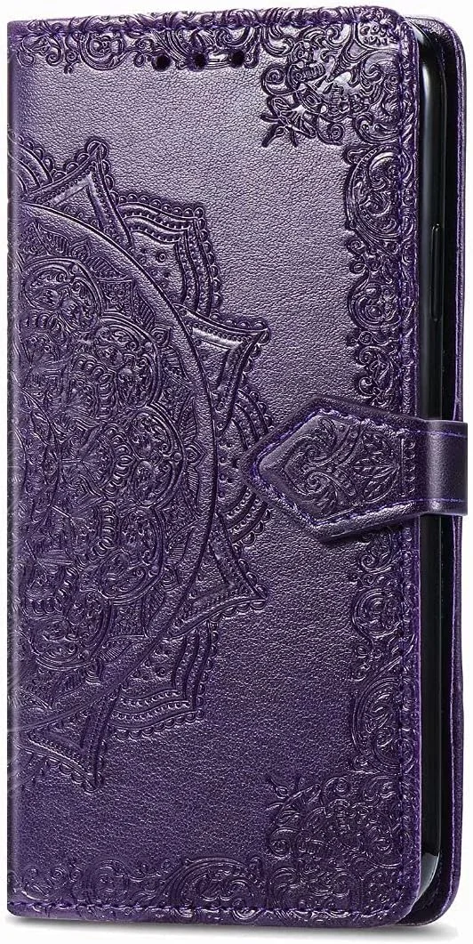 کاور گوشی RanTuo برای نوکیا 6.3، دارای جای کارت، پایه نگهدارنده، TPU + چرم PU، کاور محافظ تاشو برای نوکیا 6.3 (بنفش)