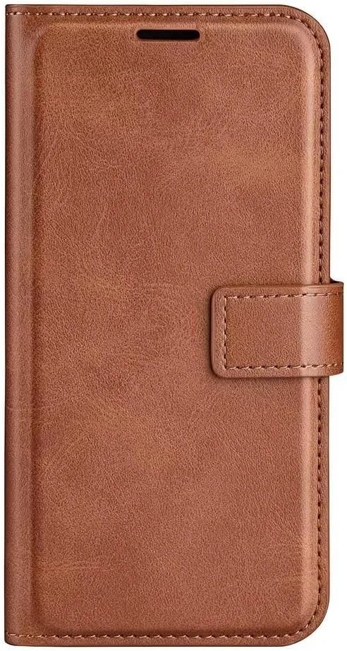 کاور گوشی نوکیا C42، دارای جای کارت، پایه نگهدارنده، TPU + چرم PU، کاور تاشو برای نوکیا C42. (قهوه ای روشن)