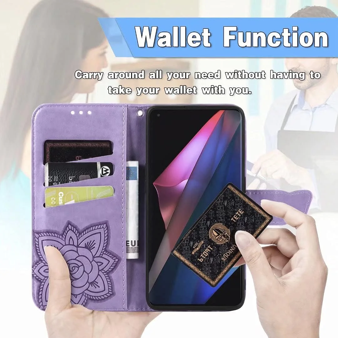 کاور گوشی نوکیا G400، دارای جای کارت، پایه نگهدارنده، TPU + چرم PU، کاور تاشو برای نوکیا G400 (بنفش روشن)