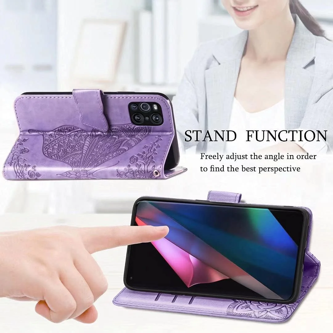 کاور گوشی نوکیا G400، دارای جای کارت، پایه نگهدارنده، TPU + چرم PU، کاور تاشو برای نوکیا G400 (بنفش روشن)