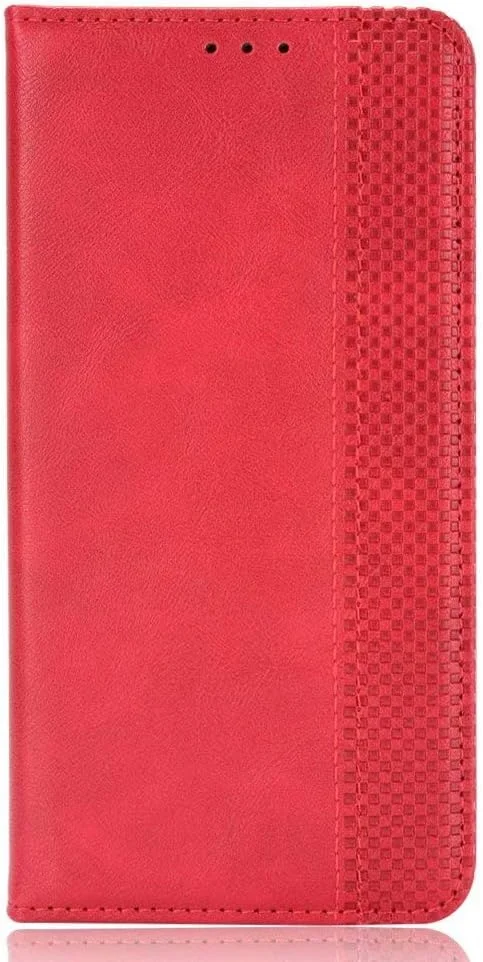 کاور گوشی نوکیا XR20، دارای جای کارت، پایه نگهدارنده، TPU + چرم PU، کاور محافظ تاشو برای نوکیا XR20. (قرمز)