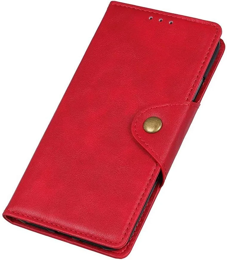 کاور گوشی نوکیا 6.3، دارای جای کارت، پایه نگهدارنده، TPU + چرم PU، کاور محافظ تاشو برای نوکیا 6.3 (قرمز)