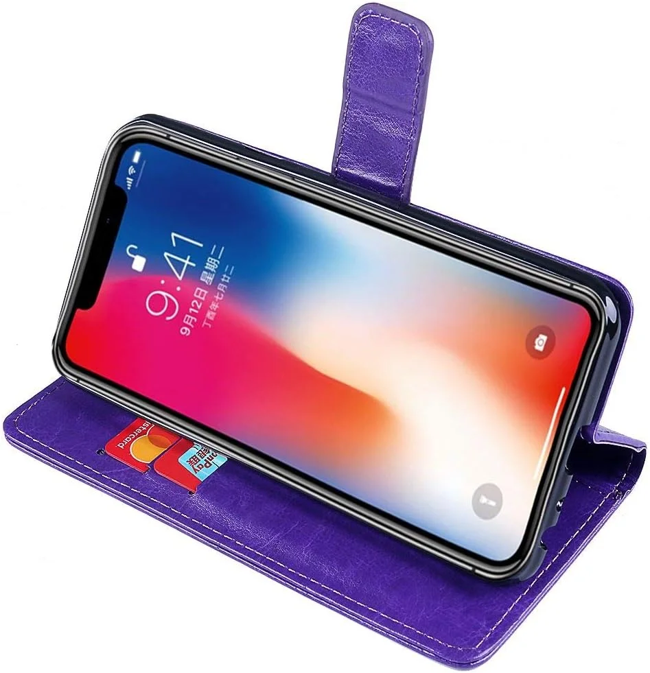 کاور گوشی نوکیا N650، کیف پول چرمی نرم با جای کارت، پایه نگهدارنده و بست مغناطیسی، کاور چرمی نوکیا N650