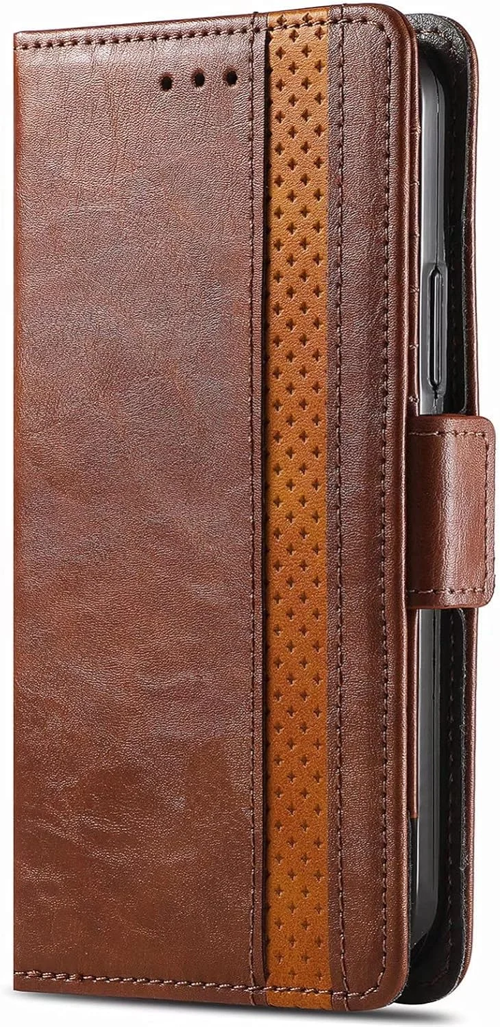 کاور گوشی نوکیا 4.2، دارای جای کارت، پایه نگهدارنده، TPU + چرم PU، کاور محافظ تاشو برای نوکیا 4.2 (قهوه ای)