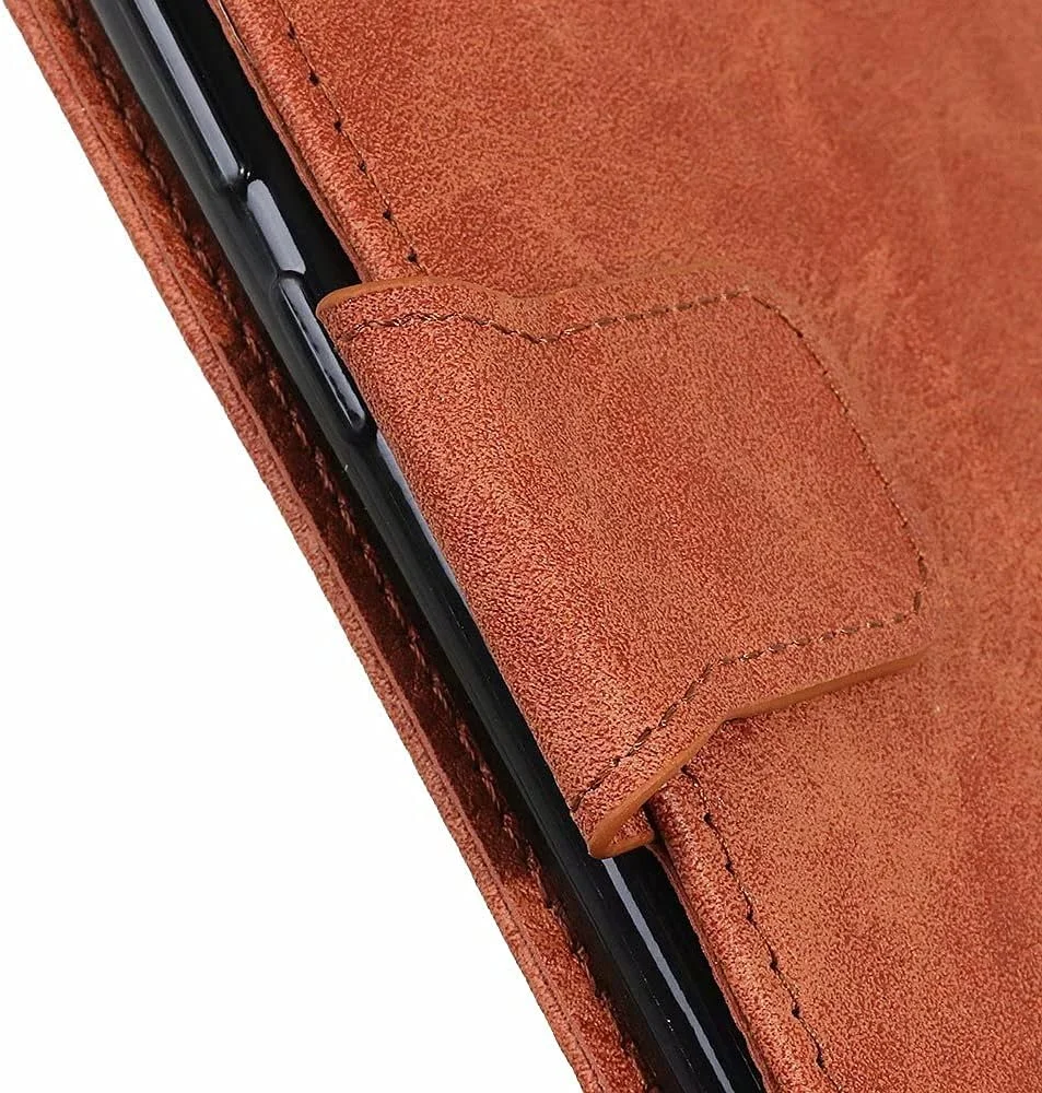 کاور گوشی RanTuo برای نوکیا 6.3، دارای جای کارت، پایه نگهدارنده، TPU + چرم PU، کاور محافظ تاشو برای نوکیا 6.3 (قهوه ای)