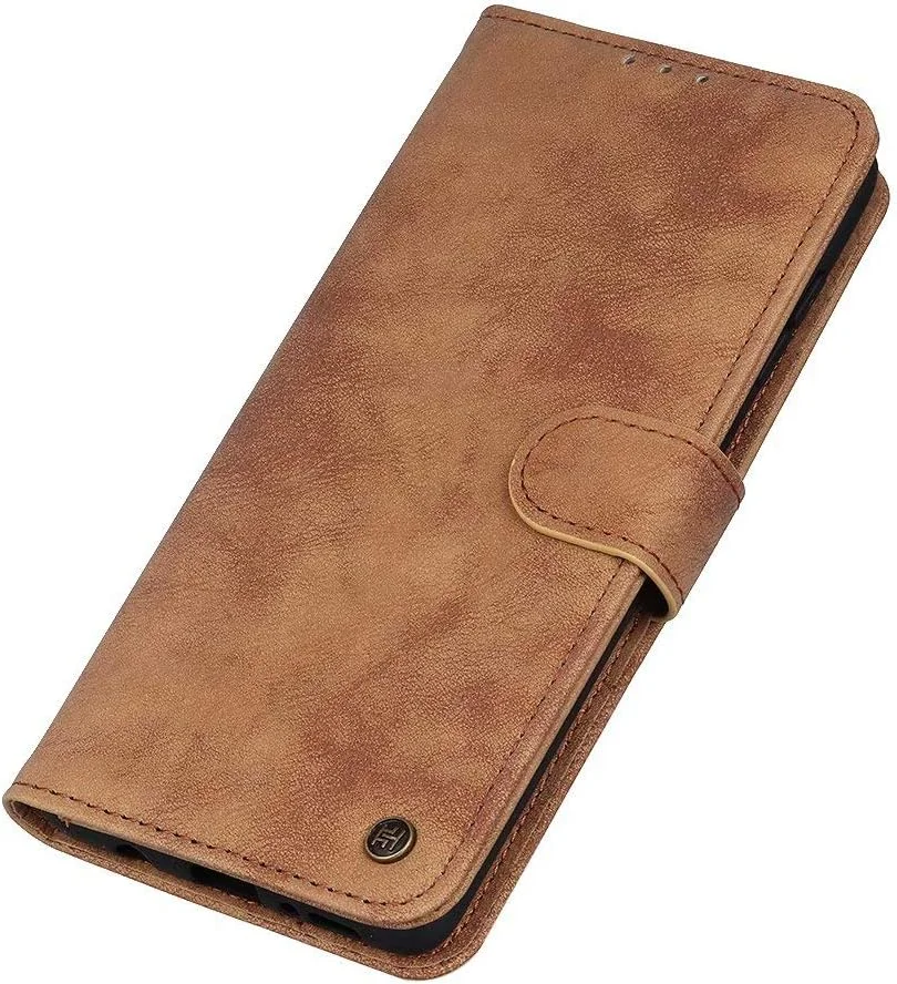 کاور گوشی RanTuo برای نوکیا 1.4، دارای جای کارت، پایه نگهدارنده، TPU + چرم PU، کاور محافظ تاشو برای نوکیا 1.4 (قهوه ای)