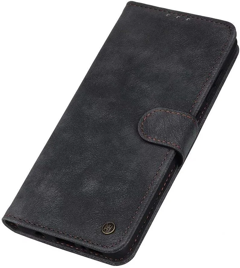 کاور گوشی موبایل نوکیا 6.3، دارای جای کارت، پایه نگهدارنده، TPU + چرم PU، کاور محافظ تاشو برای نوکیا 6.3 (مشکی)