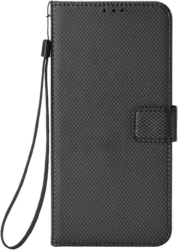 کاور گوشی RanTuo برای نوکیا C12 Pro، دارای جای کارت، پایه نگهدارنده، TPU + چرم PU، کاور محافظ تاشو برای نوکیا C12 Pro. (مشکی)