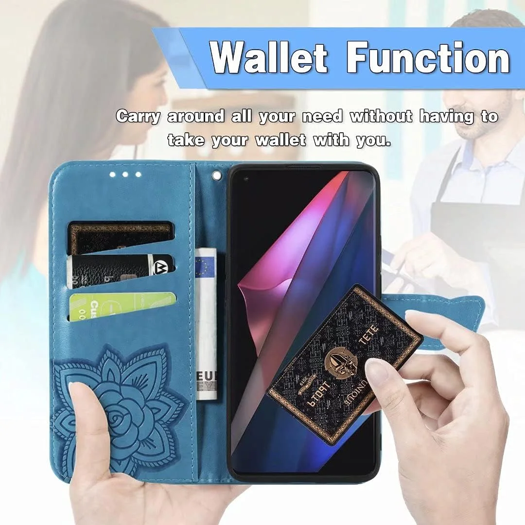 کاور گوشی RanTuo برای نوکیا C12 Pro، دارای جای کارت، پایه نگهدارنده، TPU + چرم PU، کاور محافظ تاشو برای نوکیا C12 Pro. (آبی)