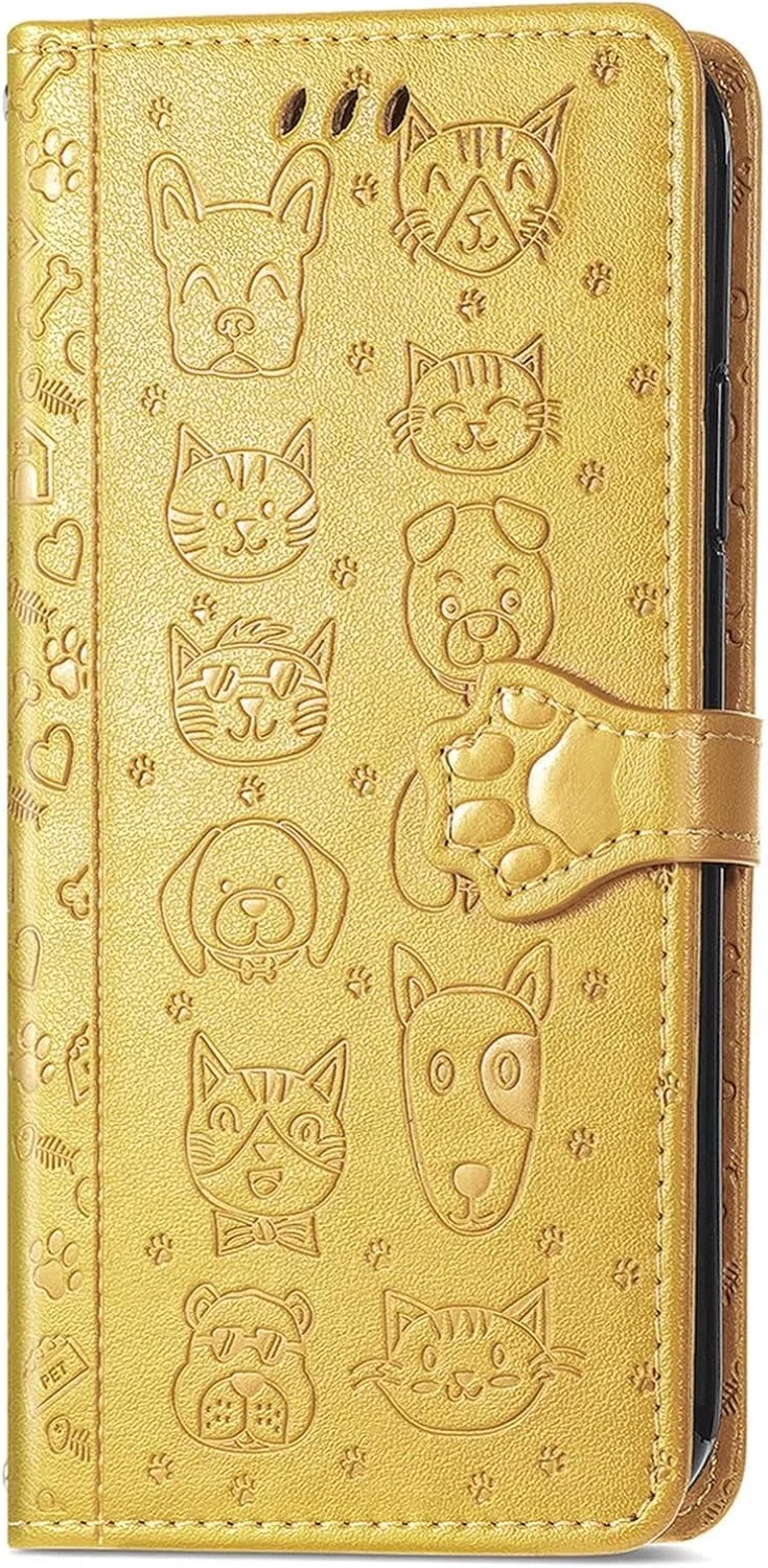 کاور گوشی RanTuo برای نوکیا 4.2، دارای جای کارت، پایه نگهدارنده، TPU + چرم PU، کاور محافظ تاشو برای نوکیا 4.2 (زرد)