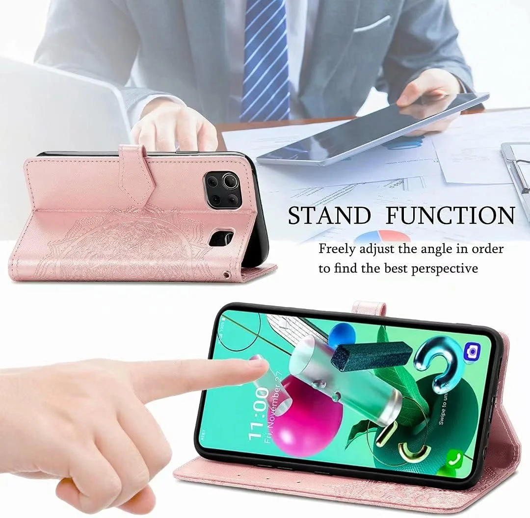 کاور گوشی RanTuo برای نوکیا C20 Plus، دارای جای کارت، پایه نگهدارنده، TPU + چرم PU، کاور محافظ تاشو برای نوکیا C20 Plus (رزگلد)