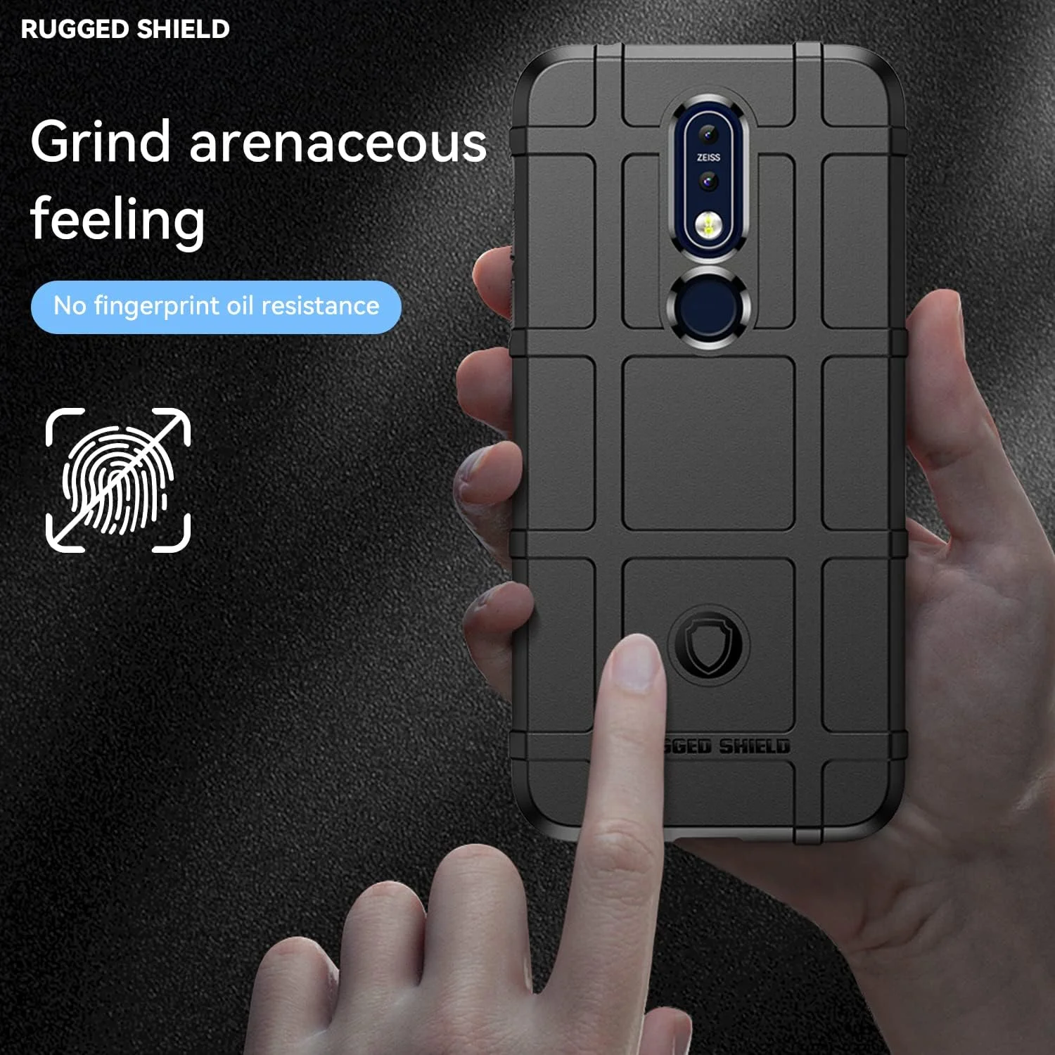 کاور گوشی آسویش برای نوکیا 7.1 به همراه محافظ صفحه نمایش شیشه ای و فیلم نازک و سخت موبایل، محافظ TPU مقاوم، لوازم جانبی محافظ بدنه کامل نوکیا 7.1 TA-1085 مناسب بانوان و آقایان - مشکی