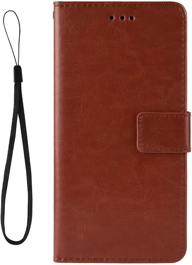 کاور گوشی برای نوکیا C12 Pro، دارای جای کارت، پایه نگهدارنده، TPU + چرم PU، کاور محافظ تاشو برای نوکیا C12 Pro (قهوه ای)