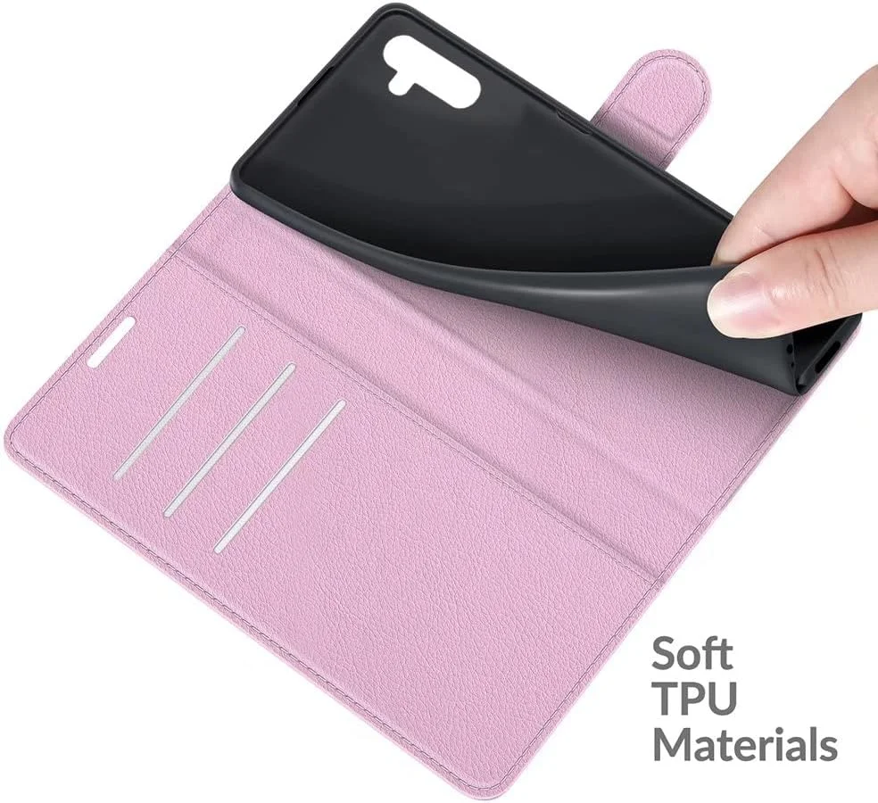 کاور گوشی RanTuo برای نوکیا C1 Plus، دارای جای کارت، پایه نگهدارنده، TPU + چرم PU، کاور محافظ تاشو برای نوکیا C1 Plus (صورتی)