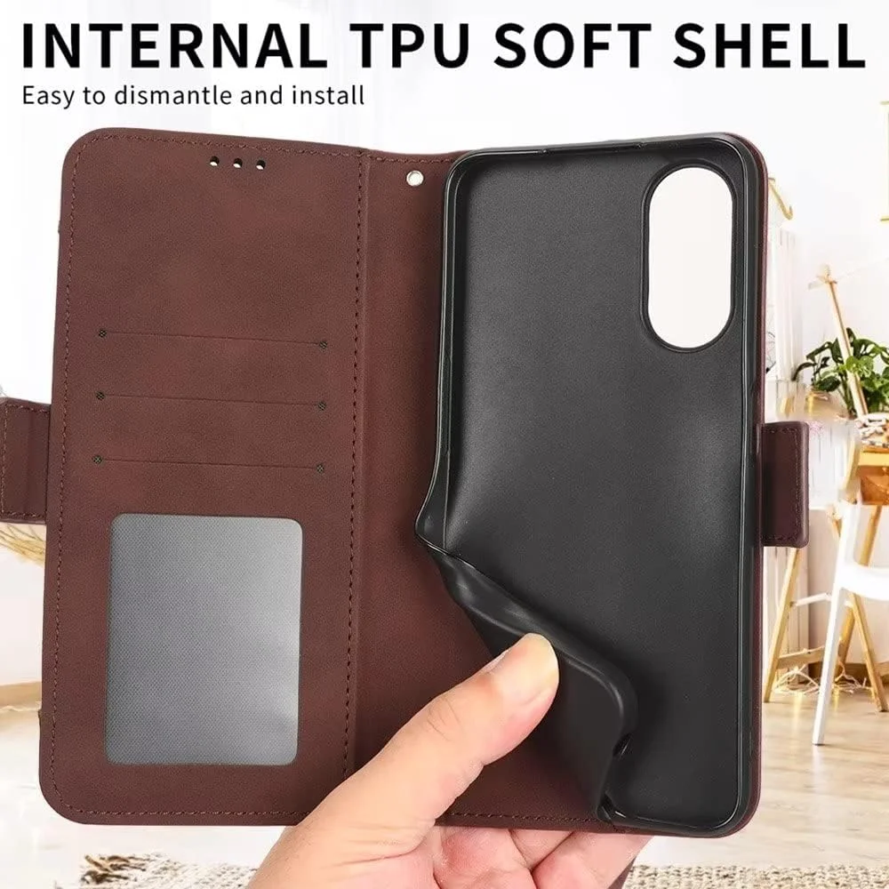 کاور گوشی نوکیا C12 Pro، دارای جای کارت، پایه نگهدارنده، TPU + چرم PU، کاور محافظ تاشو برای نوکیا C12 Pro. (قرمز)