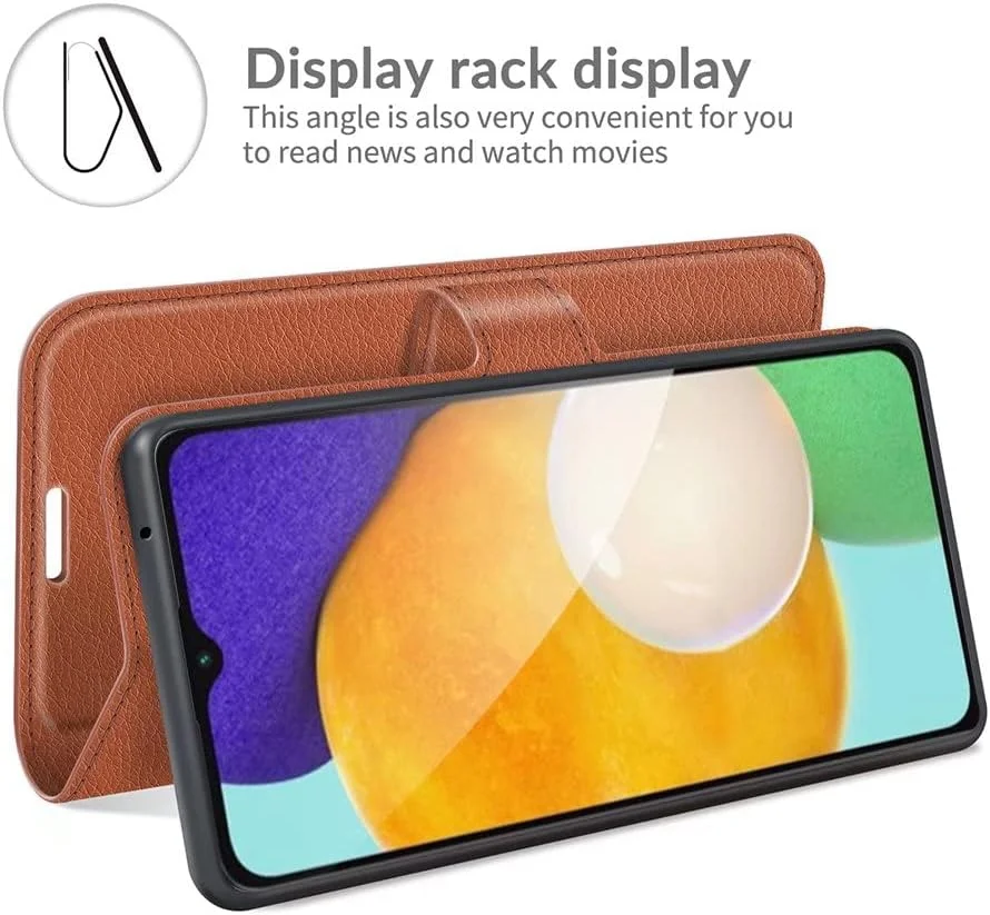 کاور گوشی RanTuo برای نوکیا C12 Pro، دارای جای کارت، پایه نگهدارنده، TPU + چرم PU، کاور تاشو برای نوکیا C12 Pro. (قهوه ای)