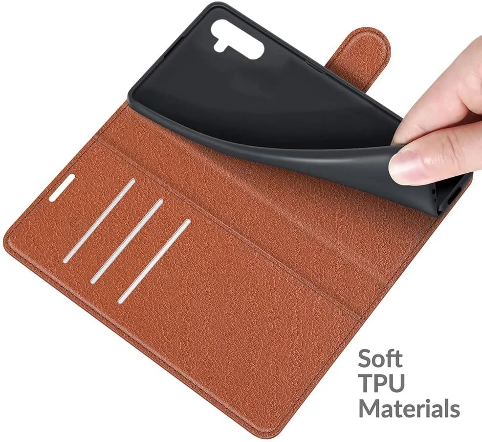 کاور گوشی RanTuo برای نوکیا C12 Pro، دارای جای کارت، پایه نگهدارنده، TPU + چرم PU، کاور تاشو برای نوکیا C12 Pro. (قهوه ای)