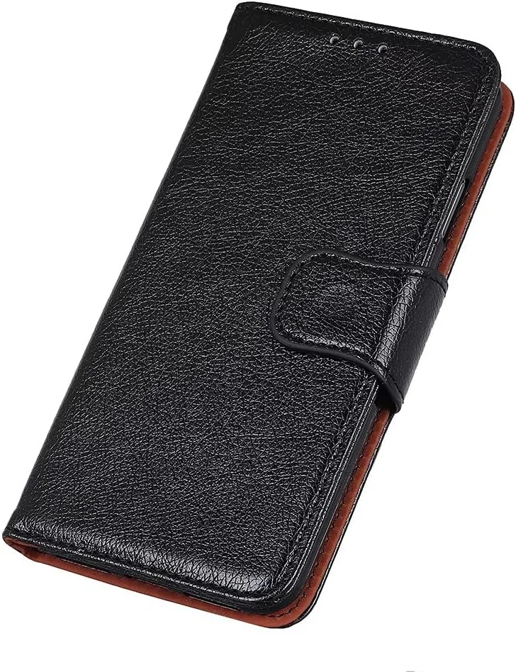 کاور گوشی RanTuo برای نوکیا C12 Pro، دارای جای کارت، پایه نگهدارنده، TPU + چرم PU، کاور محافظ تاشو برای نوکیا C12 Pro. (مشکی)