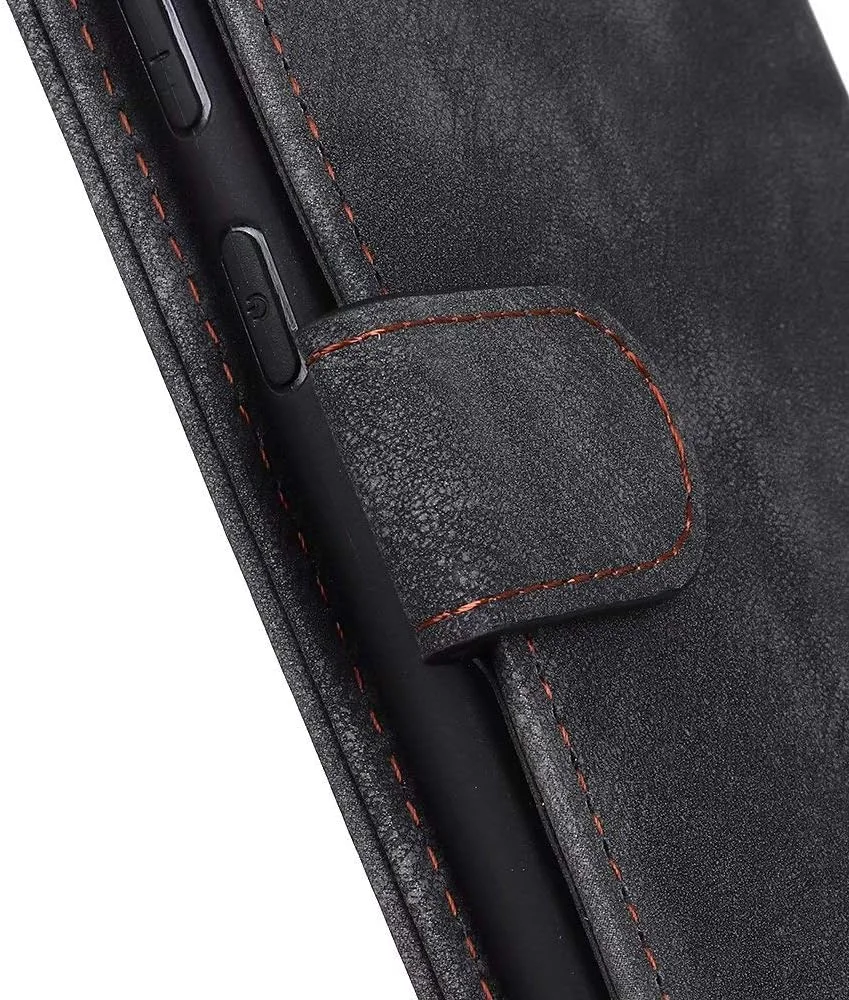 کاور گوشی RanTuo برای نوکیا C1 Plus، دارای جای کارت، پایه نگهدارنده، TPU + چرم PU، کاور محافظ تاشو برای نوکیا C1 Plus (مشکی)