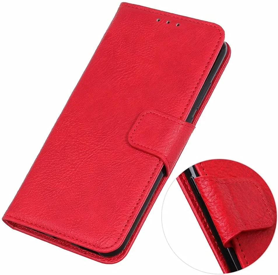 کاور گوشی نوکیا G10/G20، دارای جای کارت، پایه نگهدارنده، TPU + چرم PU، کاور محافظ تاشو برای نوکیا G10/G20 (قرمز)