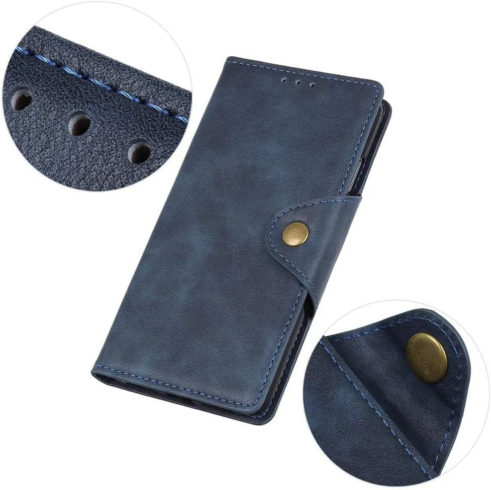 کاور گوشی برای نوکیا G10/G20، دارای جای کارت، پایه نگهدارنده، TPU + چرم PU، کاور تاشو برای نوکیا G10/G20. (آبی)