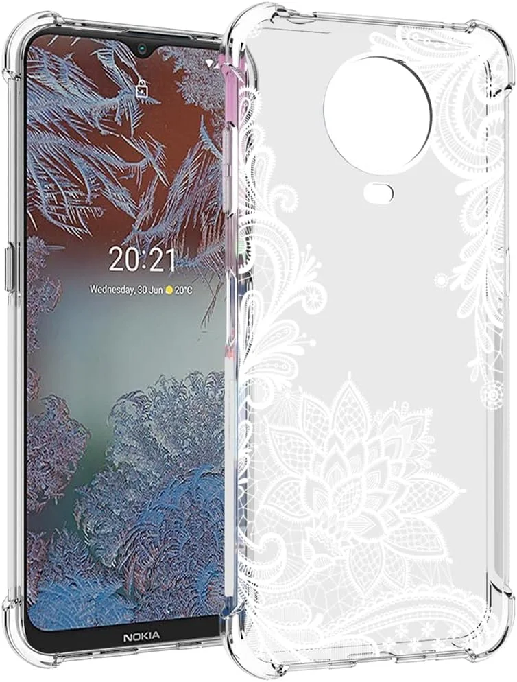 قاب گوشی برای نوکیا G10 TA-1334، قاب نوکیا G20 TA-1336 دخترانه زنانه، طرح گل نرم و انعطاف پذیر TPU محافظ باریک و ضد ضربه برای نوکیا G10/G20 (ماندالا)