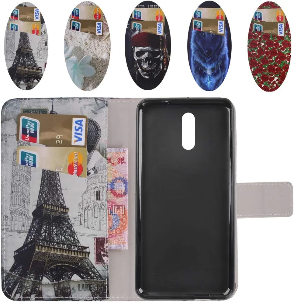 کیف چرمی محافظ گوشی نوکیا 2.3 با طرح گل رزا، استند تاشو و جنس سیلیکون TPU