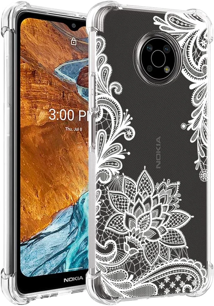قاب گوشی یی‌اوکیرد مناسب برای نوکیا G300، قاب محافظ TPU نرم و انعطاف پذیر با طرح گل شفاف و مقاوم در برابر ضربه برای نوکیا G300 (ماندالا)