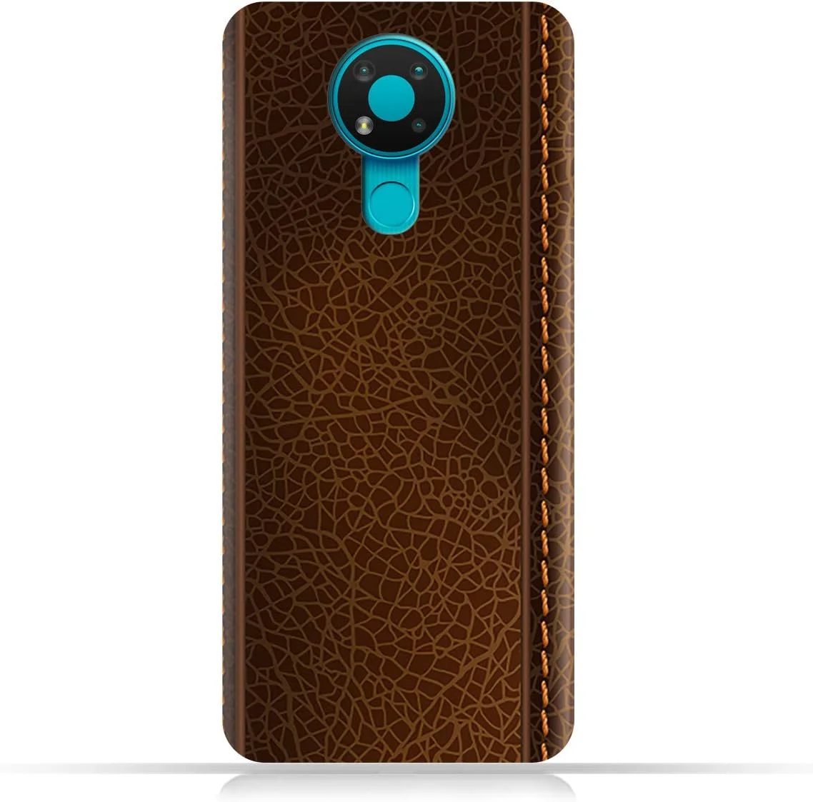 کاور محافظ گوشی موبایل نوکیا 3.4 ای ام سی دیزاین مدل TPU با طرح چرم قهوه ای