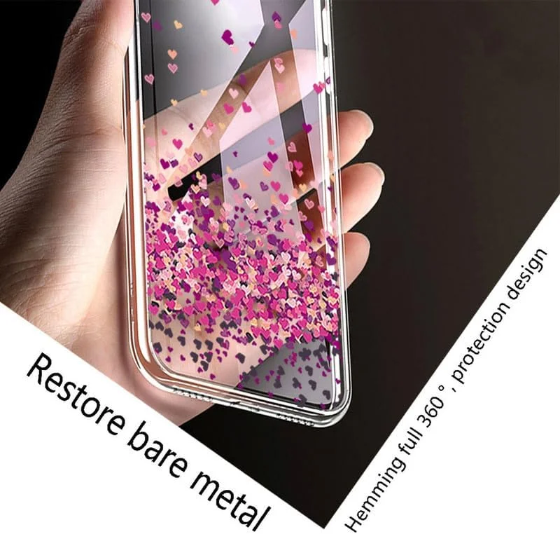 کاور محافظ گوشی نوکیا 235 4G 2024 (2.8 اینچ) به همراه محافظ صفحه نمایش شیشه ای، کاور بامپر شفاف و بسیار نازک سیلیکونی ضد ضربه برای نوکیا 235 4G 2024 – طرح قلب قرمز