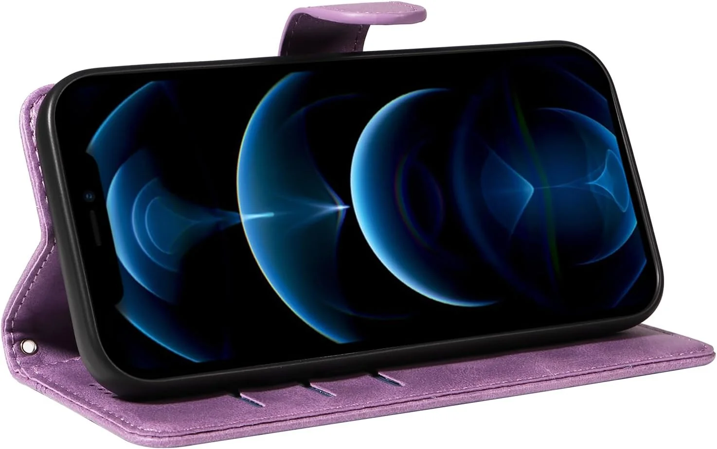 کاور محافظ گوشی نوکیا G42، دارای بند، استند تاشو، جای کارت و قفل مغناطیسی - بنفش