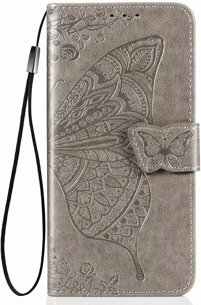 کاور گوشی نوکیا X10، دارای جای کارت، پایه نگهدارنده، TPU + چرم PU، کاور محافظ تاشو برای نوکیا X10 (خاکستری)