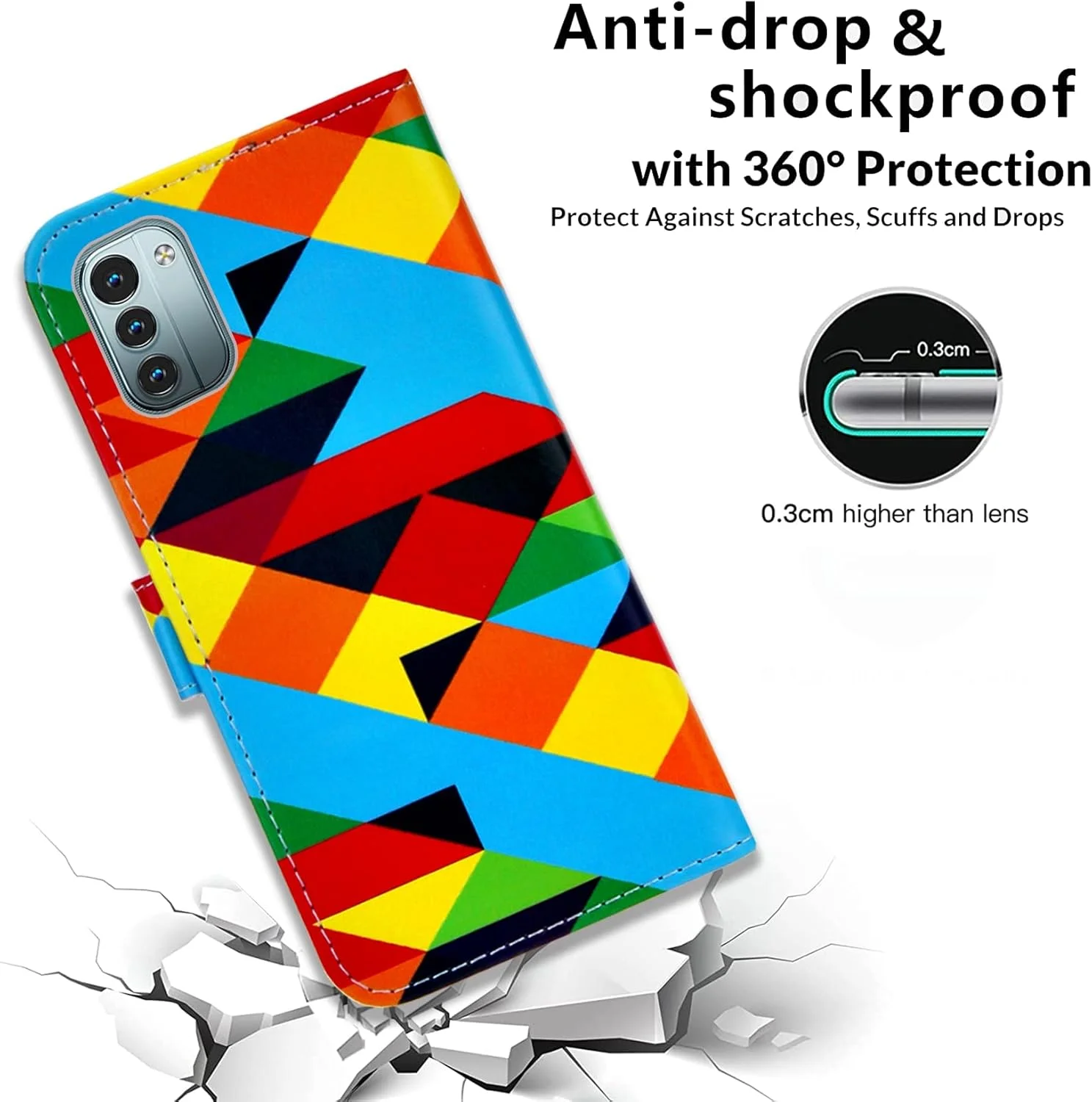 کیف چرمی برای نوکیا G11 / نوکیا G21، کیف محافظ گوشی با قابلیت ضد ضربه، دارای درگاه کارت مغناطیسی و پایه نگهدارنده