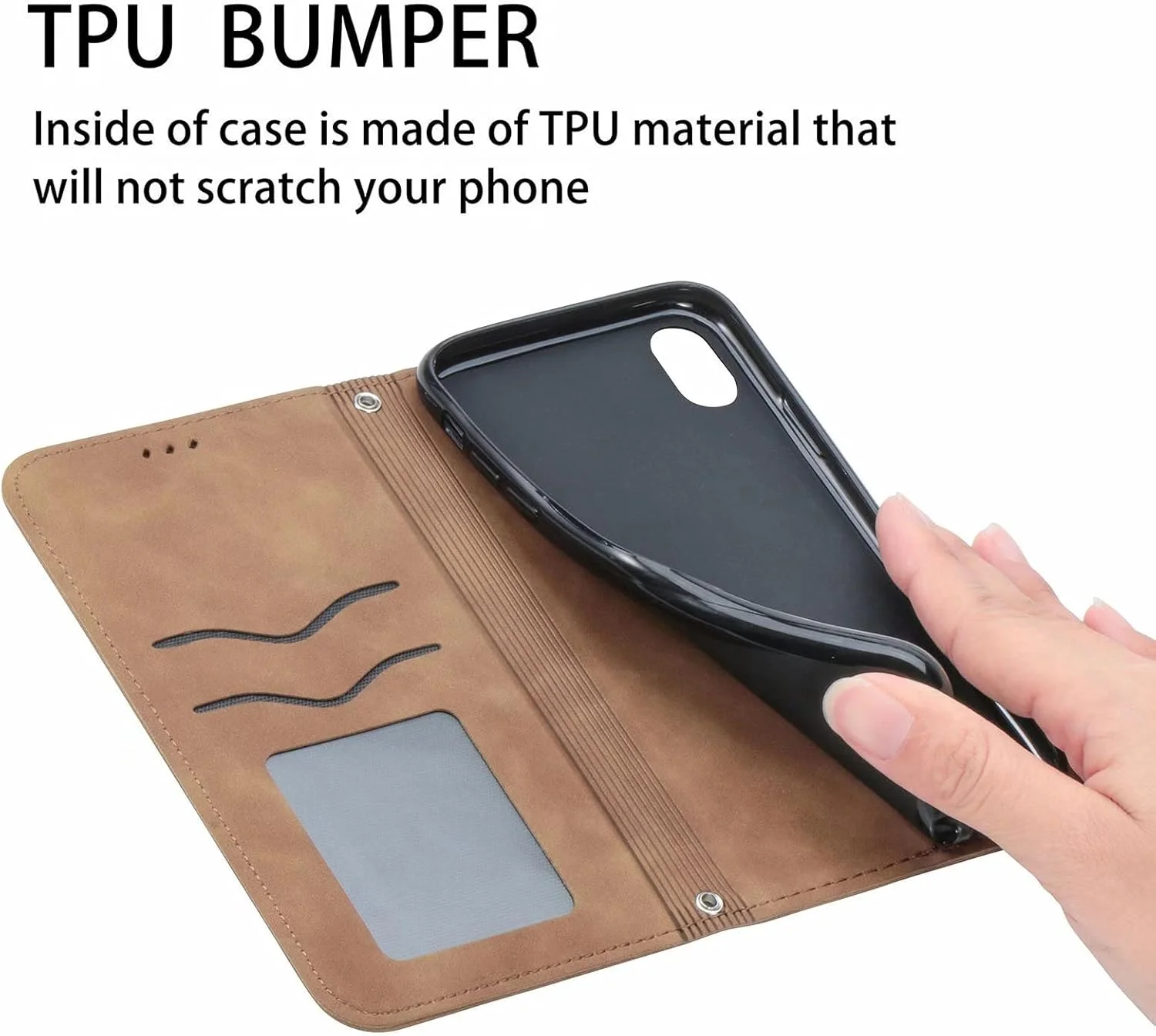 کاور گوشی نوکیا G11، دارای جای کارت، پایه نگهدارنده، TPU + چرم PU، کاور محافظ تاشو برای نوکیا G11. (قهوه ای)