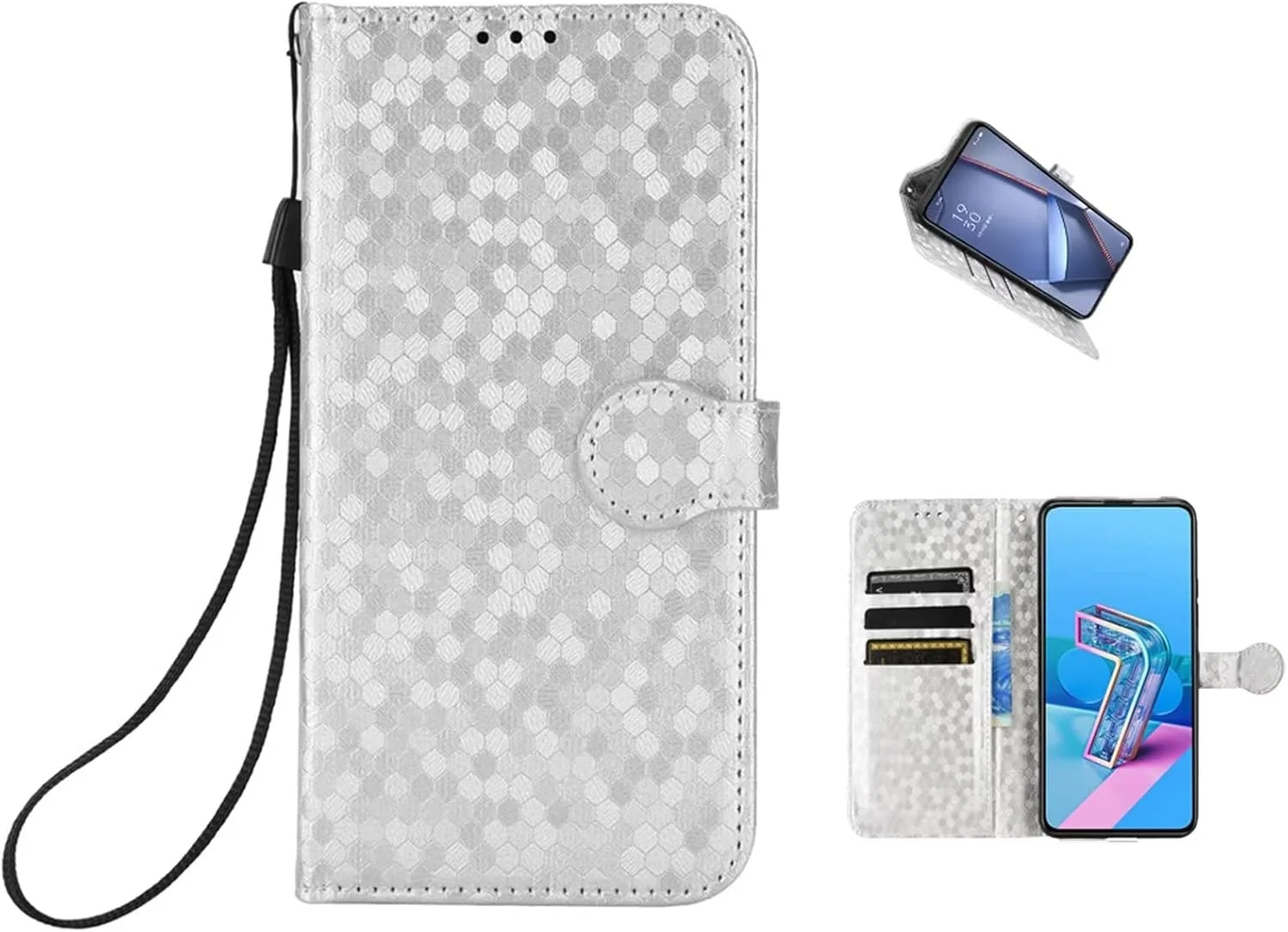 کاور مناسب برای گوشی نوکیا C200، بافت خالدار، طراحی چند اسلات کارت، کاور محافظ - نقره ای