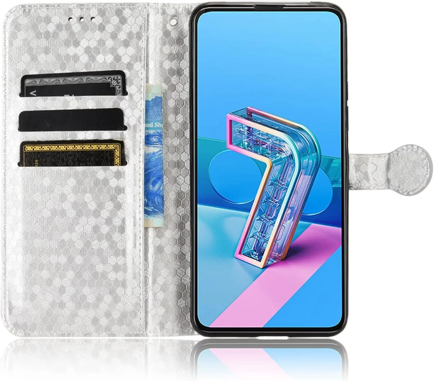 کاور مناسب برای گوشی نوکیا C200، بافت خالدار، طراحی چند اسلات کارت، کاور محافظ - نقره ای