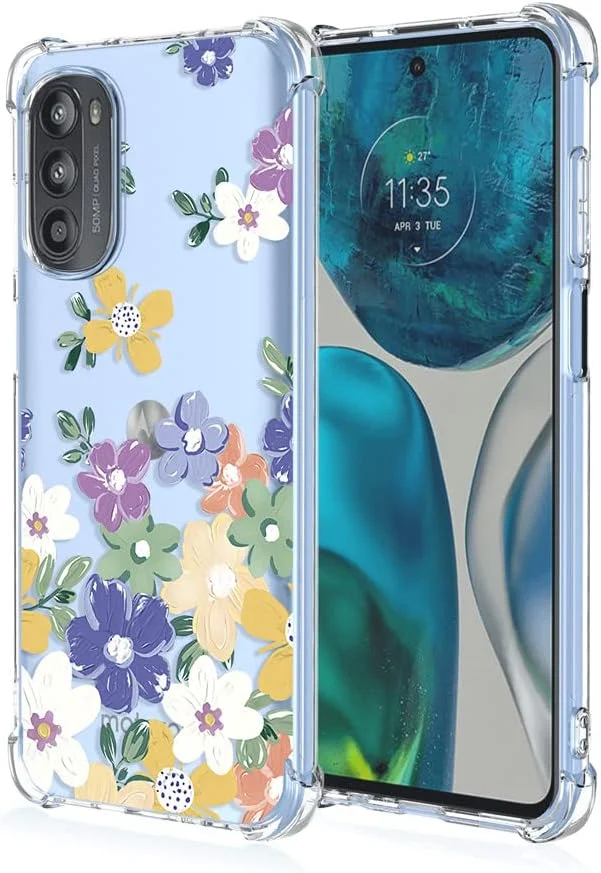قاب گوشی برای نوکیا G22، باریک، TPU، طرح گل، محافظ ضد افتادن شفاف، سازگار با نوکیا G22، گل ها