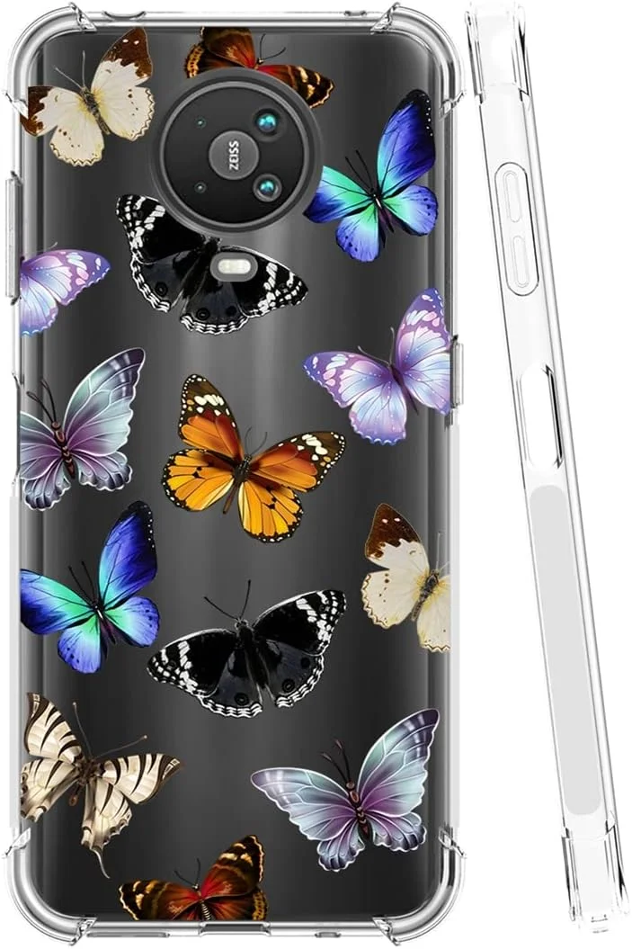 قاب گوشی برای نوکیا G10 TA-1334، قاب نوکیا G20 TA-1336 برای دختران و زنان، کاور محافظ TPU نرم و شفاف برای نوکیا G10/G20 (پروانه رنگارنگ) قاب گوشی برای نوکیا G10 TA-1334، قاب نوکیا G20 TA-1336 برای دختران و زنان، کاور محافظ TPU نرم و شفاف برای نوکیا G10/G20 (پروانه رنگارنگ)