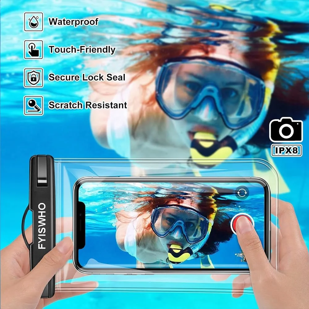 کیف ضد آب گوشی موبایل FYISWHO، شفاف، کیف موبایل ضد آب زیر آب برای نوکیا 950 640 XL 540 550 650، کیف ضد آب برای نوکیا 5.4 5.3 5.1 4.2 3.4 3.2 3.1 3 2.4 2.3 2.2 2.1 2 1.4 1.3 1