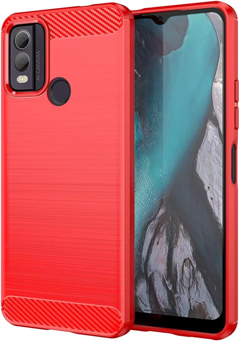 قاب گوشی موبایل برای نوکیا c22، فیبر کربن تصفیه شده، ضد ضربه، ضد اثر انگشت، محافظت کامل