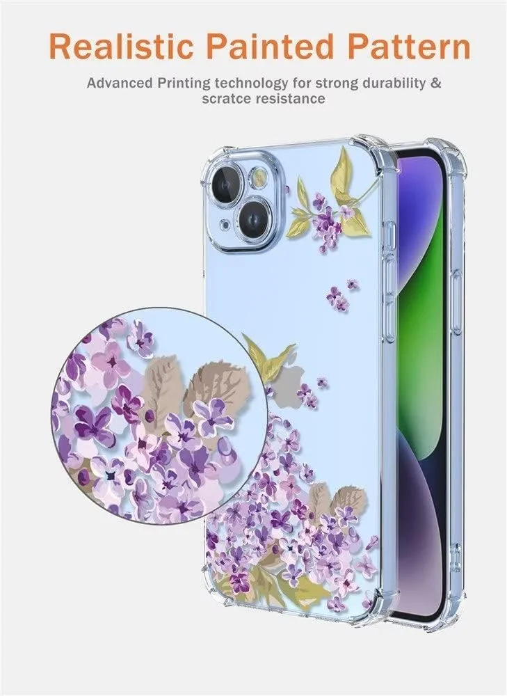 قاب گوشی برای نوکیا C12، باریک، TPU، طرح گل، محافظ ضد افتادن شفاف، سازگار با نوکیا C12، گل داوودی وحشی کوچک