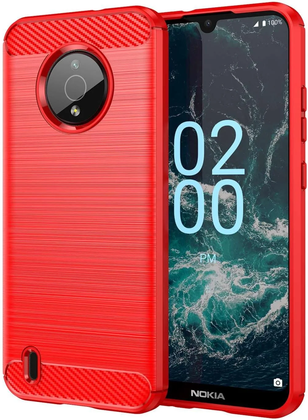 قاب گوشی موبایل برای نوکیا C200، فیبر کربن تصفیه شده، ضد افتادن، ضد اثر انگشت، محافظت کامل - قرمز قاب گوشی موبایل برای نوکیا C200، فیبر کربن تصفیه شده، ضد افتادن، ضد اثر انگشت، محافظت کامل - قرمز