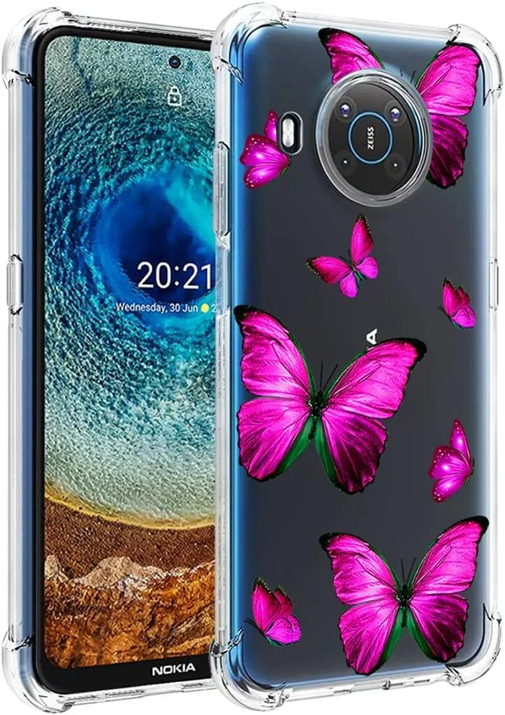 قاب محافظ گوشی نوکیا X10، قاب محافظ نوکیا X20 مدل TA-1332 TA-1341، قاب زیبا، بامپر انعطاف پذیر TPU، کاور سیلیکونی لاستیکی نرم برای گوشی نوکیا X10/X20 (پروانه رز) قاب محافظ گوشی نوکیا X10، قاب محافظ نوکیا X20 مدل TA-1332 TA-1341، قاب زیبا، بامپر انعطاف پذیر TPU، کاور سیلیکونی لاستیکی نرم برای گوشی نوکیا X10/X20 (پروانه رز)